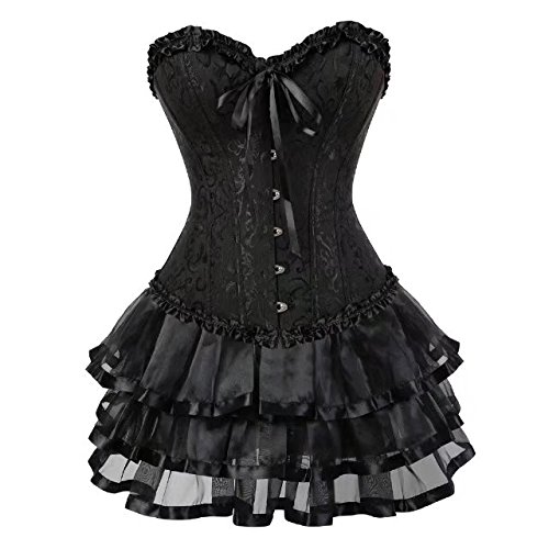 Jutrisujo Korsett Damen Rock Corset Dress Corsagenkleid Kleid Burlesque Gothic Frauen Schwarz XS Jutrisujo Korsett Damen Rock Corset Dress Corsagenkleid Kleid Burlesque Gothic Frauen Schwarz XS von Jutrisujo