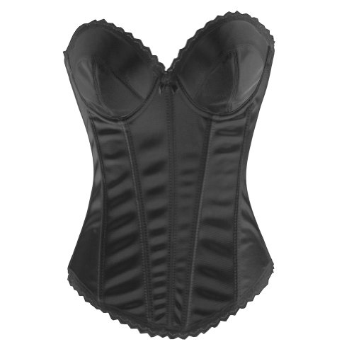 Jutrisujo Korsett Vollbrust Bustier Corset Corsage Gepolstert Braut Mit Strapse Taillen Billige Top Korsagen Schwarz 2xl von Jutrisujo