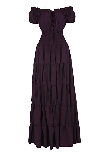 Jutrisujo Mittelalter Kleid Renaissance Damen mit Trompetenärmel Party Kostüm bodenlang Vintage Retro Costume Cosplay Lila S von Jutrisujo