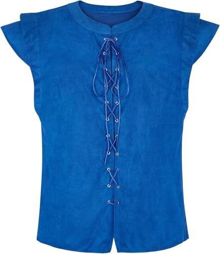 Jutrisujo Piraten Kostüm Herren Mittelalter Kleidung Weste Renaissance Gothic Steampunk Schnürweste Cosplay Karneval Top Halloween Blau 2XL Jutrisujo Piraten Kostüm Herren Mittelalter Kleidung Weste Renaissance Gothic Steampunk Schnürweste Cosplay Karneval Top Halloween Blau 2XL von Jutrisujo