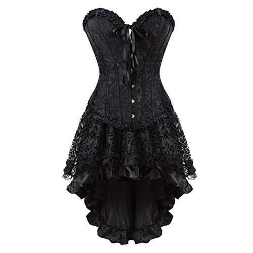 Jutrisujo korsett kleid elegant damen corset dress Schwarz 3XL von Jutrisujo