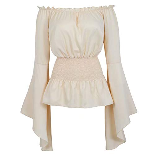 Mittelalter Kleidung Damen Bluse Trompetenärmel Kostüm Gothic T-Shirt Tops elegant sexy Vintage RETR Halloween Cosplay Khaki M Mittelalter Kleidung Damen Bluse Trompetenärmel Kostüm Gothic T-Shirt Tops elegant sexy Vintage RETR Halloween Cosplay Khaki M von Jutrisujo