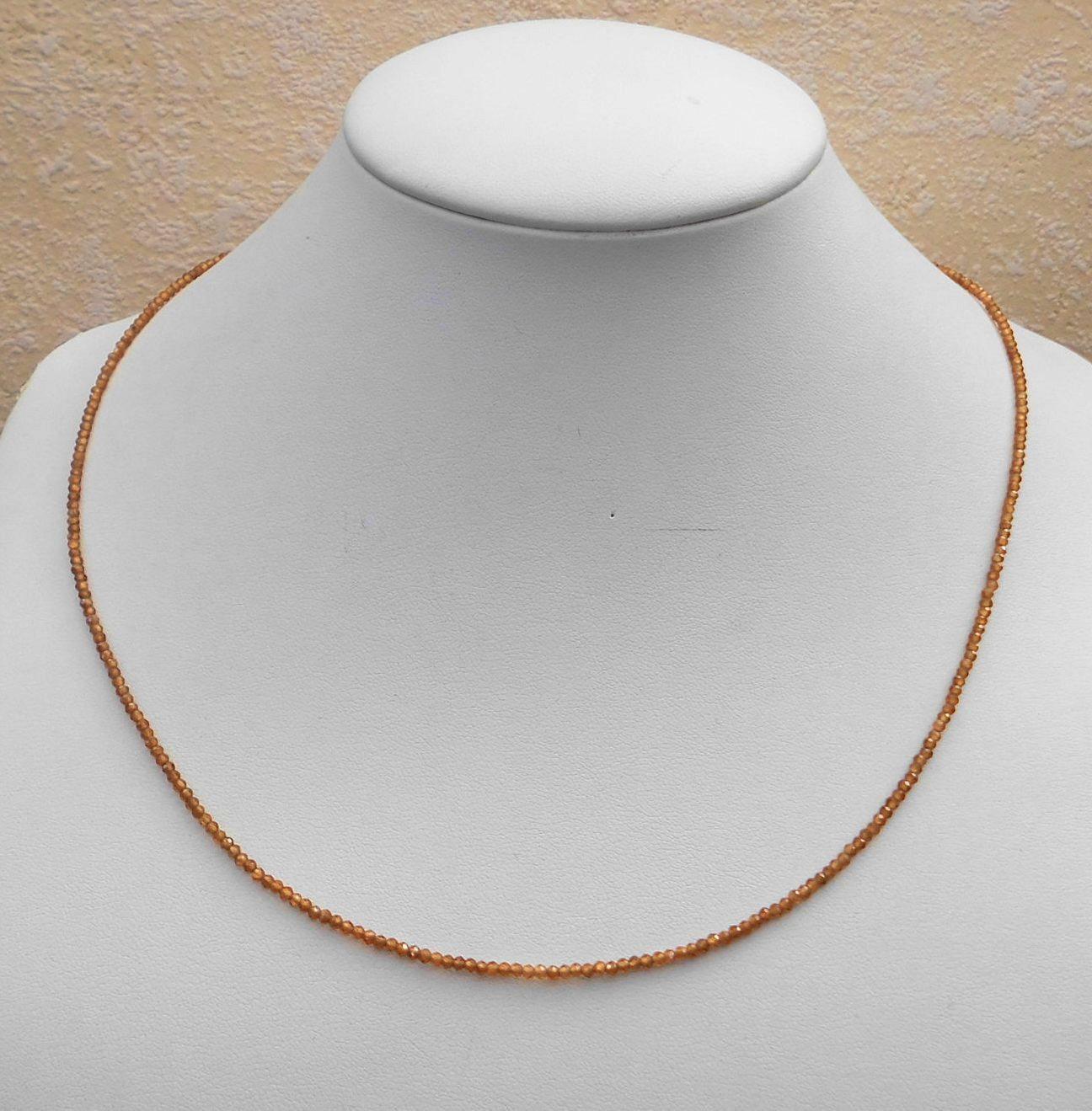 Edelsteinkette 42-45cm Zirkon Halskette - 2, 2mm Facettierte Perlen Collier Edelsteinkette 42-45cm Zirkon Halskette - 2, 2mm Facettierte Perlen Collier von Juttamar