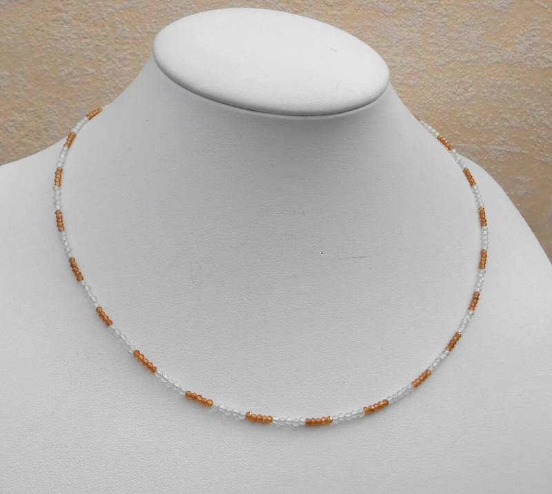 Edelsteinkette 43-46cm Zirkon Halskette - 2mm Facettierte Perlen Collier Edelsteinkette 43-46cm Zirkon Halskette - 2mm Facettierte Perlen Collier von Juttamar