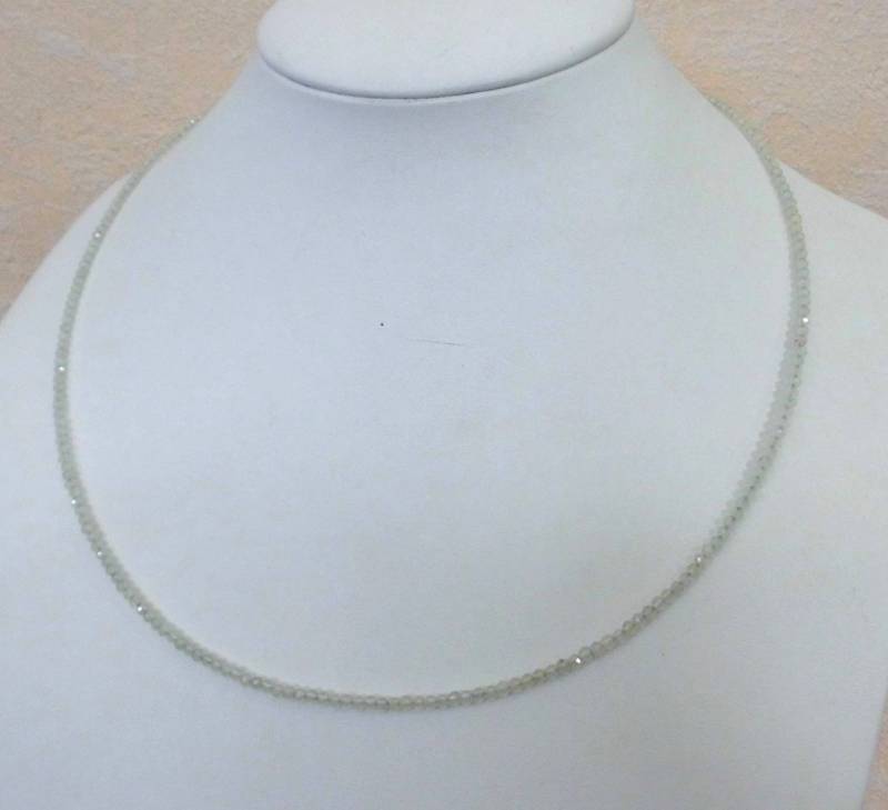 Edelsteinkette 47-50cm Zirkon Halskette - 2, 2mm Facettierte Perlen Collier Edelsteinkette 47-50cm Zirkon Halskette - 2, 2mm Facettierte Perlen Collier von Juttamar