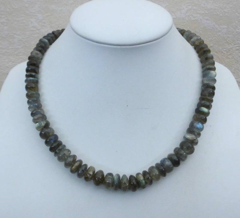Edelsteinkette Labradorit - 44-47cm Halskette 7-10mm Rondelle Collier Edelsteinkette Labradorit - 44-47cm Halskette 7-10mm Rondelle Collier von Juttamar