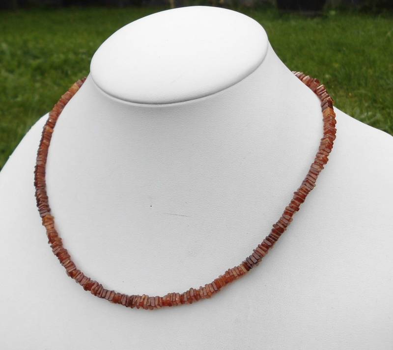 Edelsteinkette Turmalin - 41-43cm Halskette 3, 5-4mm Viereck Scheiben Collier von Juttamar