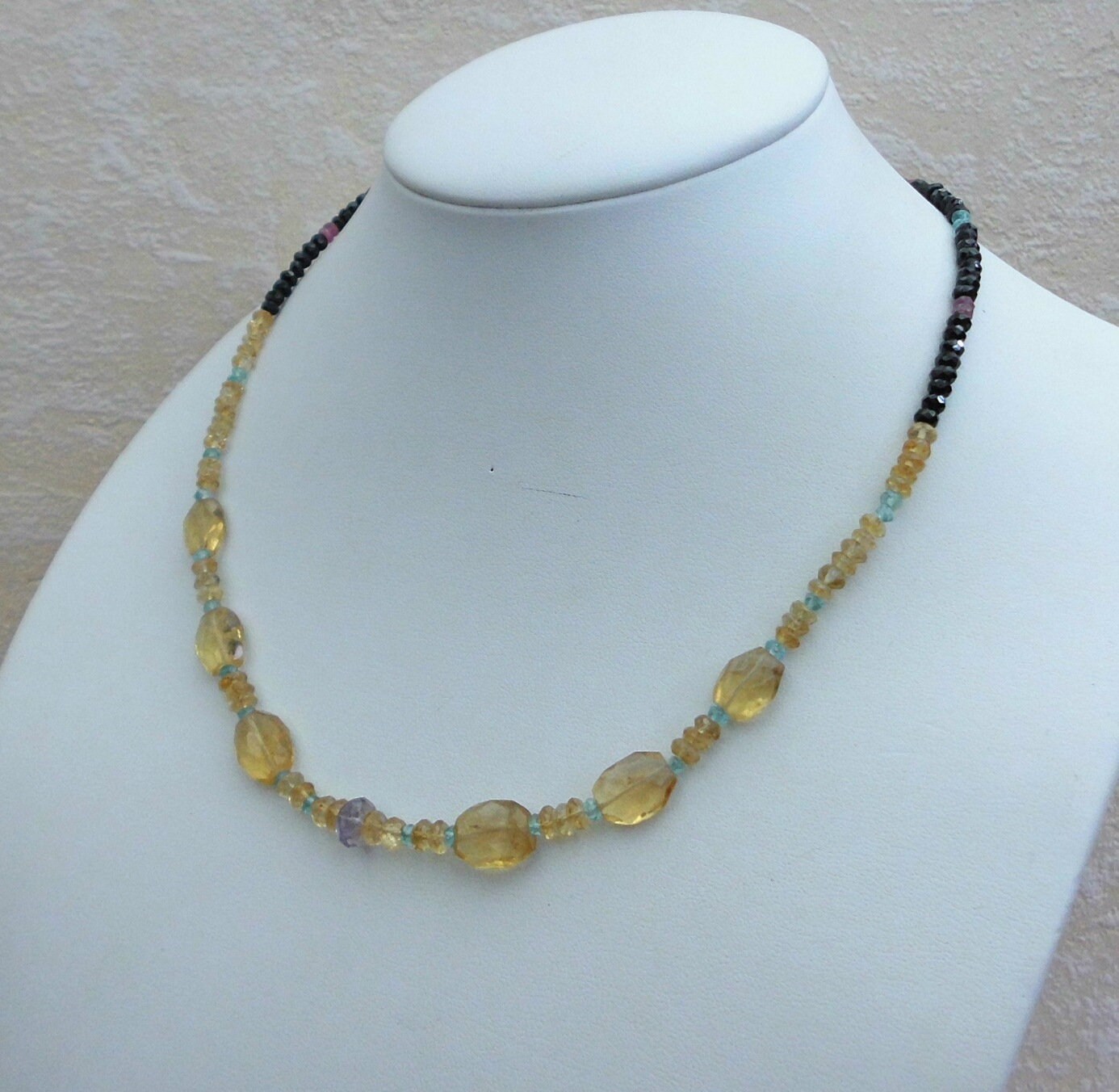 Regenbogen Collier 42-45cm Edelsteinkette, Halskette Aus Facettierten Amethyst, Citrin Etc Regenbogen Collier 42-45cm Edelsteinkette, Halskette Aus Facettierten Amethyst, Citrin Etc von Juttamar