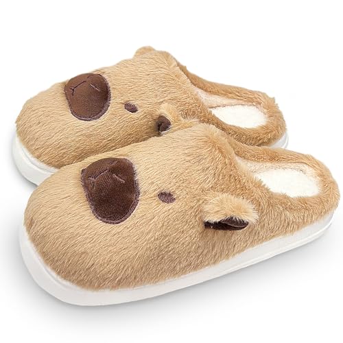 Juvanovo Capybara Hausschuhe, Capybara Hausschuhe Plüsch, Capybara Pantoffeln, Capybara Slippers, Winter Kuschelige Warme Schuhe für Drinnen und Draußen, Geschenk für Erwachsene und Teenager von Juvanovo