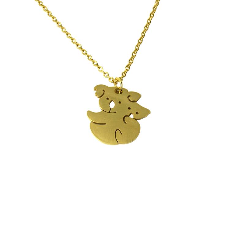 Edelstahl Kette Koala Bär Mutter Kind Familie Liebe Anhänger Koalabär Farbe Nach Wahl Silbern Golden von JuvelatoStore
