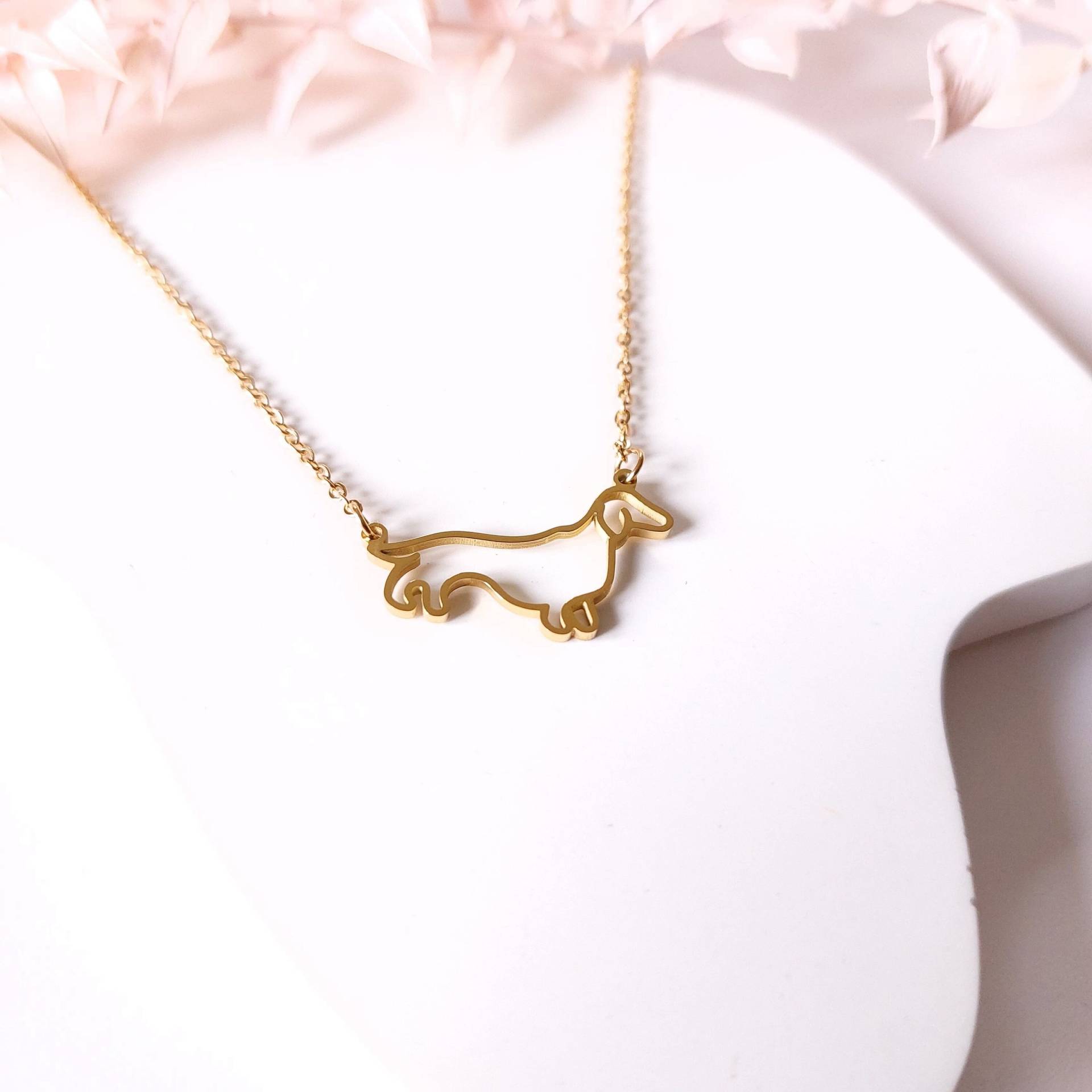 Kette Dackel Anhänger Golden Hund Kette Dackel Anhänger Golden Hund von JuvelatoStore