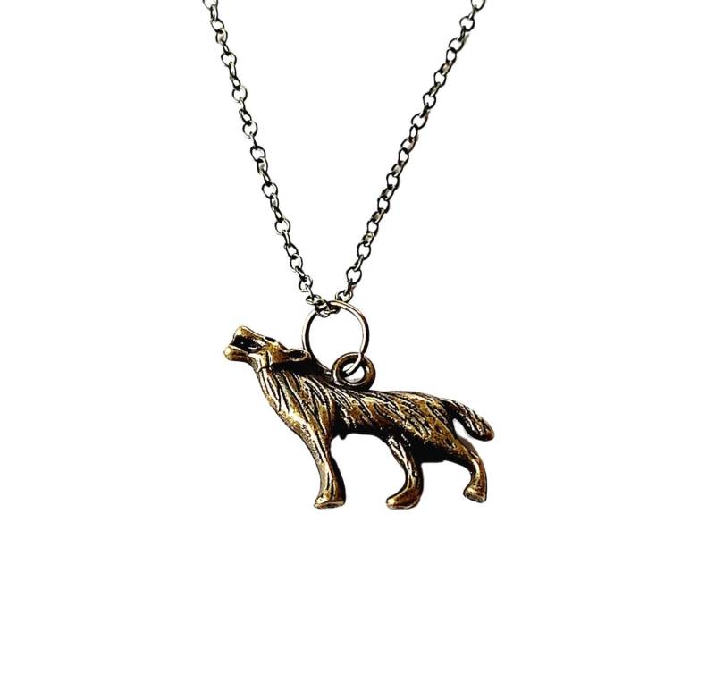 Kette Mit Anhänger Wolf in Gold Oder Bronze von JuvelatoStore