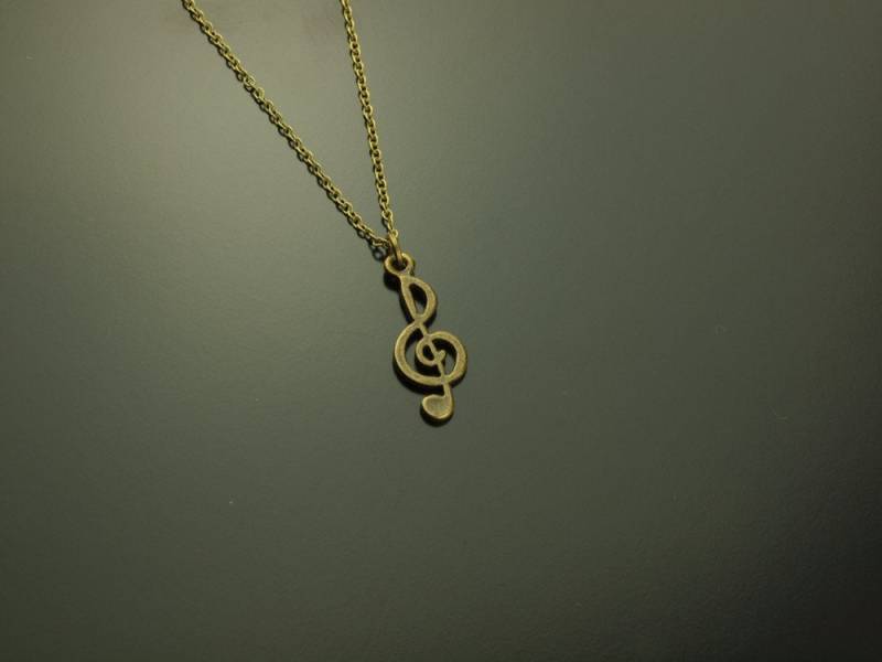 Kette Notenschlüssel Anhänger Bronze Note Musik Kette Notenschlüssel Anhänger Bronze Note Musik von JuvelatoStore