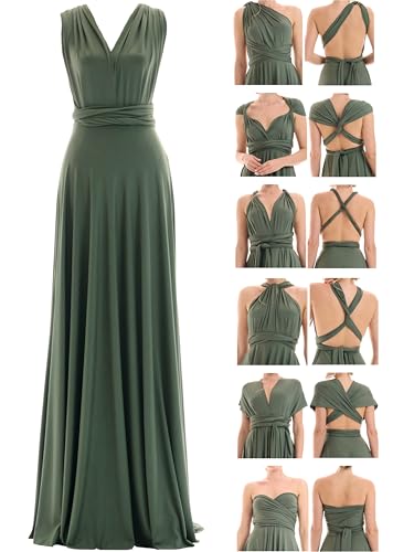 Juvell Brautjungfernkleider lang - Infinity Dress Maxi - Abendkleider elegant-festlich - Multiway-Wickelkleid - Hochzeit-Abiball-Bridesmaid - 1000 (34-38, Grün) von Juvell