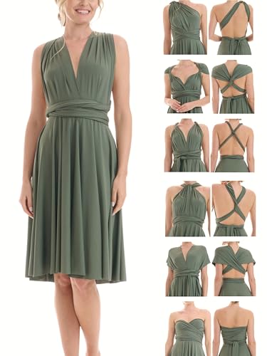 Infinity-Kleid kurz - Brautjungfernkleider - Infinity Dress - Hochzeit - Elegantes Cocktailkleid-Abendkleid-Abschlussball - 1100 (40-44, Grün) von Juvell