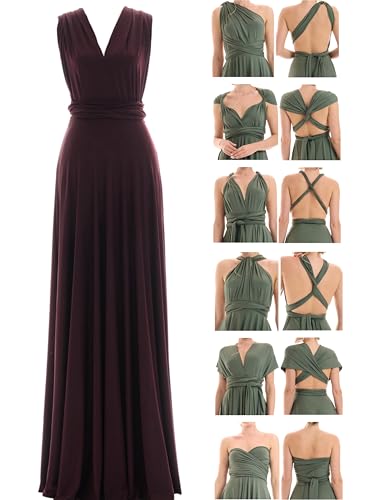 Juvell Brautjungfernkleider lang - Infinity Dress Maxi - Abendkleider elegant-festlich - Multiway-Wickelkleid - Hochzeit-Abiball-Bridesmaid - 1000 (40-44, Mauve) von Juvell