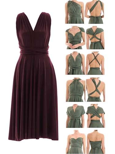 Juvell Infinity-Kleid kurz - Brautjungfernkleider Midi - Infinity Dress - Hochzeit - Elegantes Cocktailkleid-Abendkleid-Abschlussball - 1100 (40-44, Mauve) von Juvell