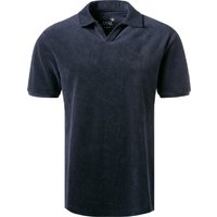JUVIA Herren Polo-Shirt blau Baumwoll-Frottee von Juvia