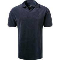 JUVIA Herren Polo-Shirt blau Baumwoll-Frottee von Juvia