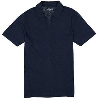 JUVIA Herren Polo-Shirt blau Baumwoll-Jersey meliert von Juvia