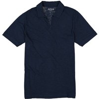 JUVIA Herren Polo-Shirt blau Baumwoll-Jersey meliert von Juvia