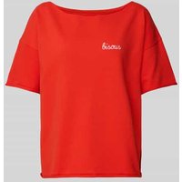 Juvia Oversized T-Shirt mit Label-Stitching in Rot, Größe M von Juvia