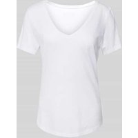 Juvia T-Shirt mit V-Ausschnitt in Weiss, Größe L von Juvia