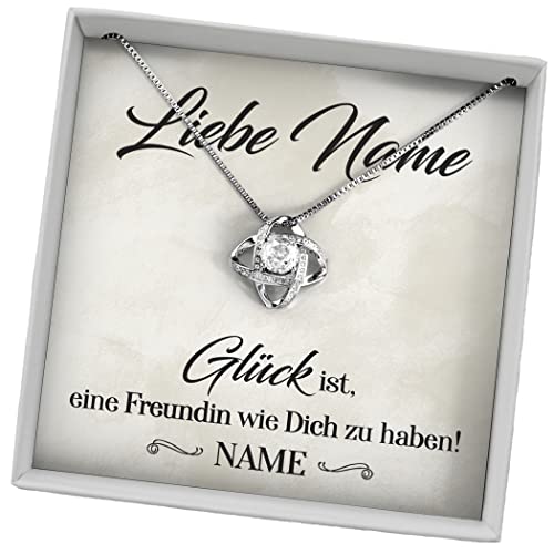 Juwelda Geschenk für Beste Freundin | Halskette mit Grußkarte | Kette aus 925 Sterling Silber | Personalisierte Geschenke mit Namen | Universa (Silber, Eine Freundin wie Dich) von Juwelda