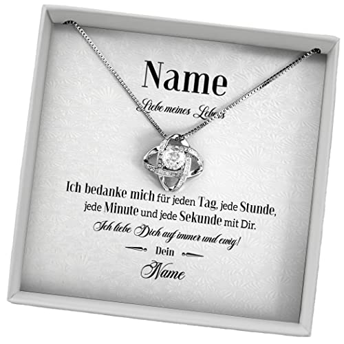 Juwelda Geschenk für Ehefrau | Halskette mit Grußkarte | Kette aus 925 Sterling Silber | Personalisierte Geschenke mit Namen | Universa (Gelbgold, Mein Leben) von Juwelda