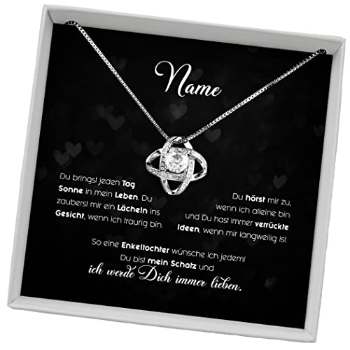 Juwelda Geschenk für Enkelin | Halskette mit Grußkarte | Kette aus 925 Sterling Silber | Personalisierte Geschenke mit Namen | Universa (Silber, Beste Enkeltochter) von Juwelda
