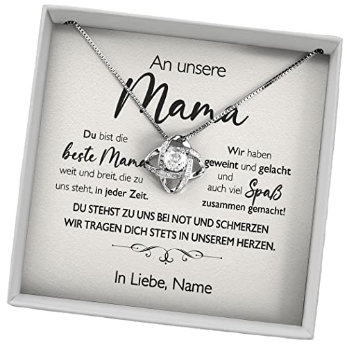 Juwelda Geschenk für Mama | Halskette mit Grußkarte | Kette aus 925 Sterling Silber | Personalisierte Geschenke mit Namen | Universa, Gelbgold | Motiv In meinem Herzen von Juwelda