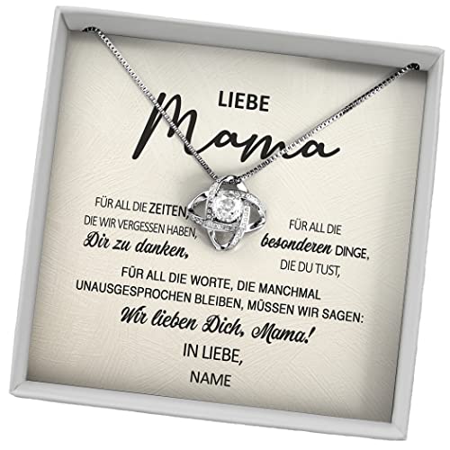 Juwelda Geschenk für Mama | Halskette mit Grußkarte | Kette aus 925 Sterling Silber | Personalisierte Geschenke mit Namen | Universa (Silber, Für all die Zeiten) von Juwelda