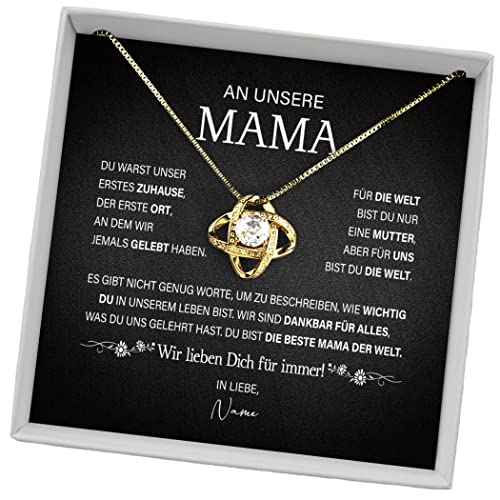 Juwelda Geschenk für Mama | Halskette mit Grußkarte | Kette aus 925 Sterling Silber | Personalisierte Geschenke mit Namen | Universa (Silber, Mein Zuhause) von Juwelda