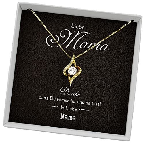 Juwelda Geschenk für Mama | Herzkette Kette mit Namen auf Karte | Kette Mama | Beste Mama für Weihnachten Mutter Geburtstag | Kettenanhänger Kette Herz personalisiert | Anhänger Silber 925 von Juwelda