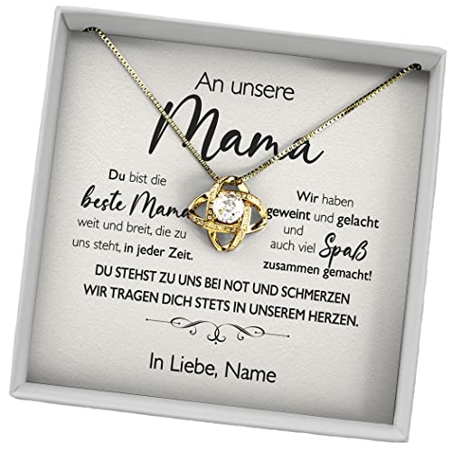 Juwelda Geschenk für Mama | Halskette mit Grußkarte | Kette aus 925 Sterling Silber | Personalisierte Geschenke mit Namen | Universa (Gelbgold, In meinem Herzen) von Juwelda