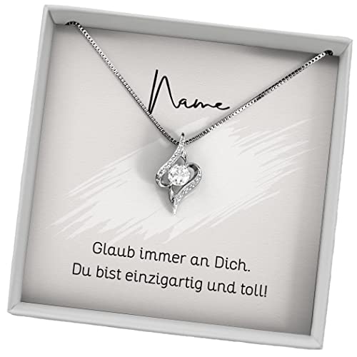 Juwelda Geschenk für Tochter | Halskette mit Grußkarte | Kette aus 925 Sterling Silber | Personalisierte Geschenke mit Namen | Florenz (Silber, Einzigartig und toll) von Juwelda