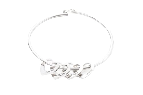 Armreif mit Herzanhänger/Beads. Bis zu 10 Anhänger möglich! Armband aus hochwertigem Edelstahl AE-AD-01 von Juwelier Schönberg