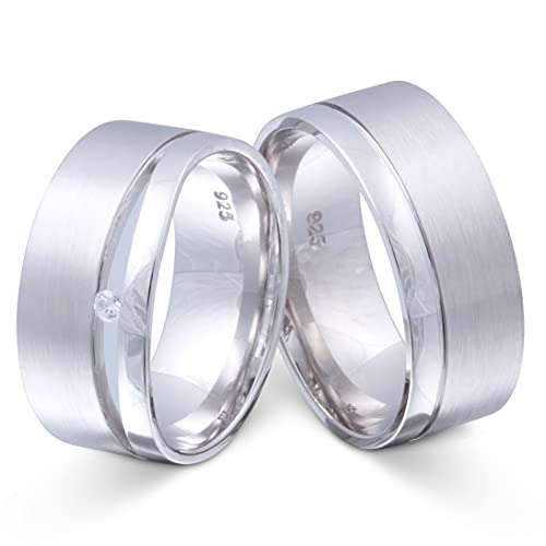 Juwelier Schönberg - Damen Eheringe Partnerringe Hochzeitsringe aus Silber mit persönlicher Wunschgravur 58-66 von Juwelier Schönberg