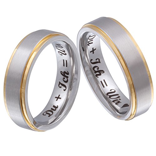 Juwelier Schönberg - Herren Partnerringe Freundschaftsringe Hochzeitsringe Edelstahl 60-64 E-BI-HH von Juwelier Schönberg