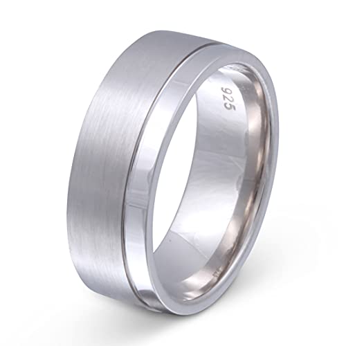 Juwelier Schönberg - Herren Trauring Ehering aus Silber mit persönlicher Wunschgravur 50 (15.9) S-AN-H von Juwelier Schönberg