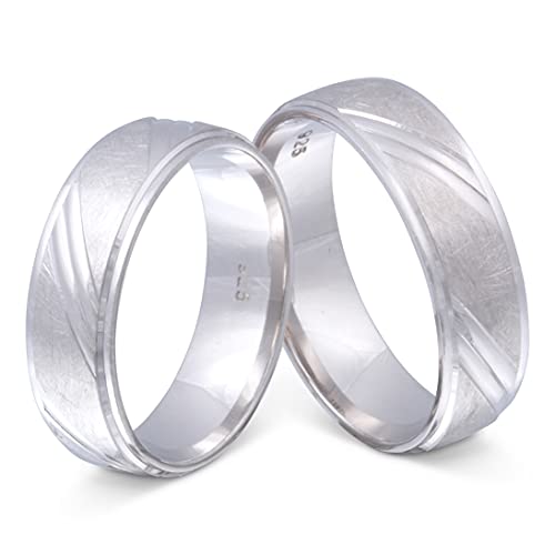 Juwelier Schönberg - Unisex Hochzeitsringe Paarringe Trauringe aus Silber mit persönlicher Wunschgravur 52-62 von Juwelier Schönberg