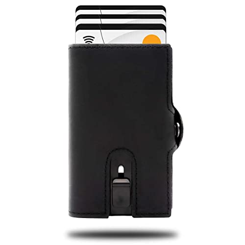 Juwelier Schönerg Peramons Wallet I Cardholder I RFID-Schutz I Echtleder Schwarz I Herren Geldbörse I Aluminium Gehäuse I Kleingeldfach I Slim Design von Juwelier Schönberg