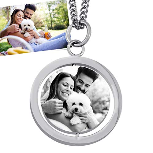 Damenkette mit Bild Gravur Damenanhänger Bildgravur - inkl. Fotogravur Bildgravur - Edelstahl AH446biac - mit AMAZON KONFIGURATOR direkt online gestalten ! von Juwelier Schönschmied