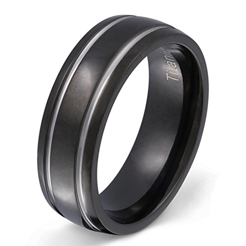 Ein schöner Titanring in Schwarz/Silber, Partnerring, Ehering mit gratis Lasergravur-66 (21,0) von Juwelier Schönschmied