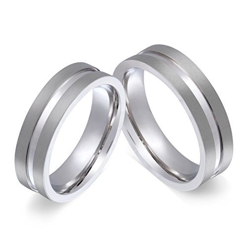 Freundschaftsringe Partnerringe Verlobungsringe - inkl. WUNSCHGRAVUR - Edelstahl 56-60 7HH - mit AMAZON KONFIGURATOR direkt online gestalten ! von Juwelier Schönschmied