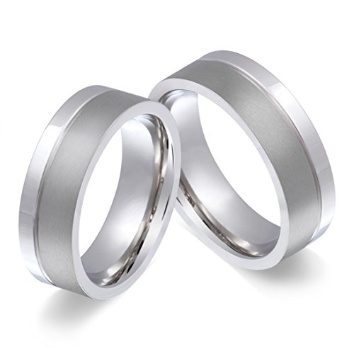 Freundschaftsringe Verlobungsringe Partnerringe - inkl. WUNSCHGRAVUR - Edelstahl 60-70 15HH - mit AMAZON KONFIGURATOR direkt online gestalten ! von Juwelier Schönschmied