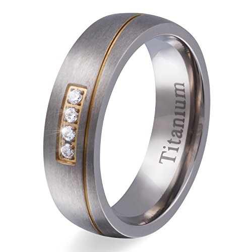 Juwelier Schönschmied - Damen Ehering Trauring Partnerring Titan Zirkonia inklusive Handschriftgravur Mulini - T4Dpe von Juwelier Schönschmied