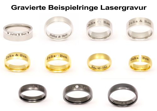 Juwelier Schönschmied - Damen Freundschaftsring Ehering Partnerring ThreeLane Edelstahl Zirkonia 134Dac von Juwelier Schönschmied