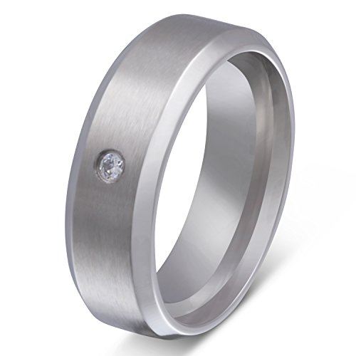 Juwelier Schönschmied - Damen Freundschaftsring Partnerring Ehering Waves Edelstahl Zirkonia inkl. persönliche Lasergravur LANr9D von Juwelier Schönschmied