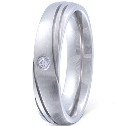 Juwelier Schönschmied - Damen Freundschaftsring Partnerring Hochzeitsring Sercer Edelstahl Zirkonia 56 (17.8) 126Dla von Juwelier Schönschmied